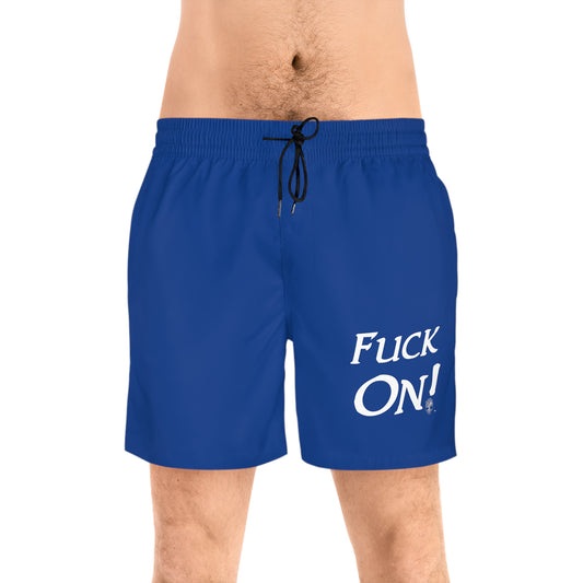 Men's Fuck On Mid-Length Swim Shorts (AOP)