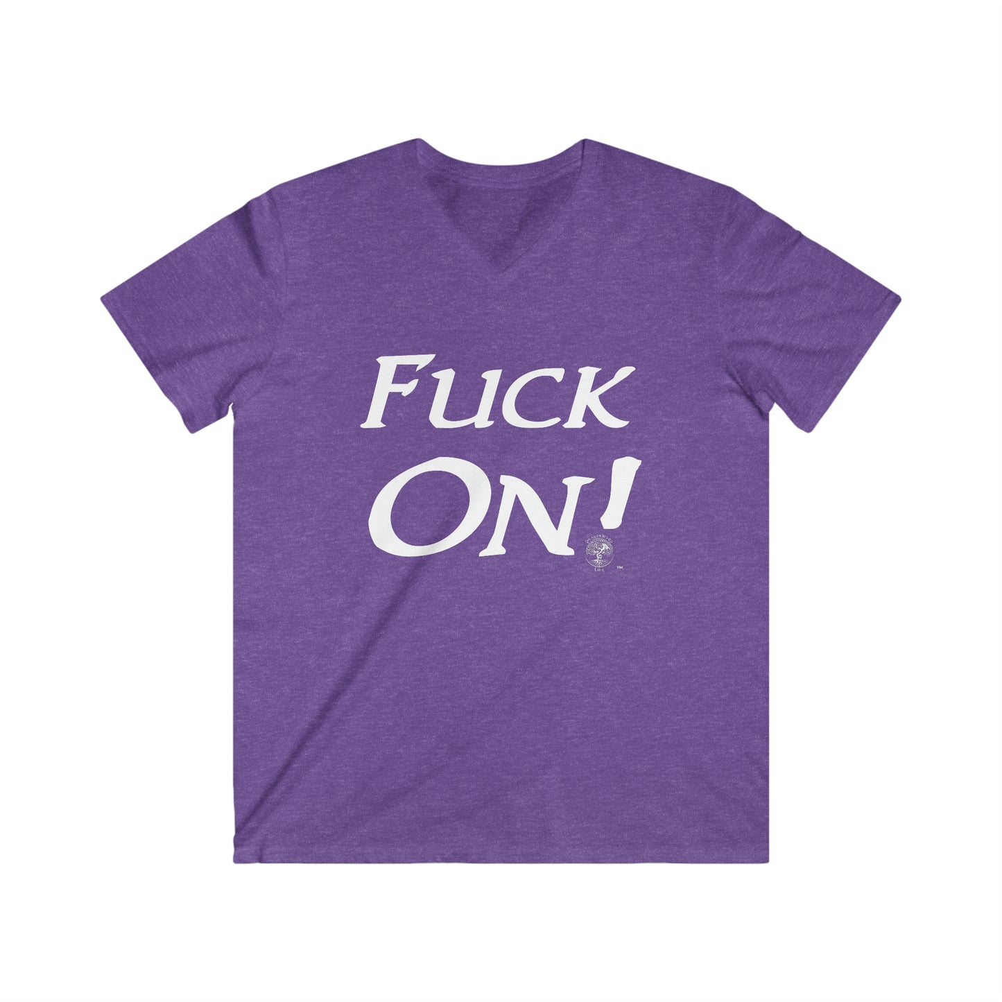 Men's  Fuck On Fitted V-Neck Short Sleeve Tee