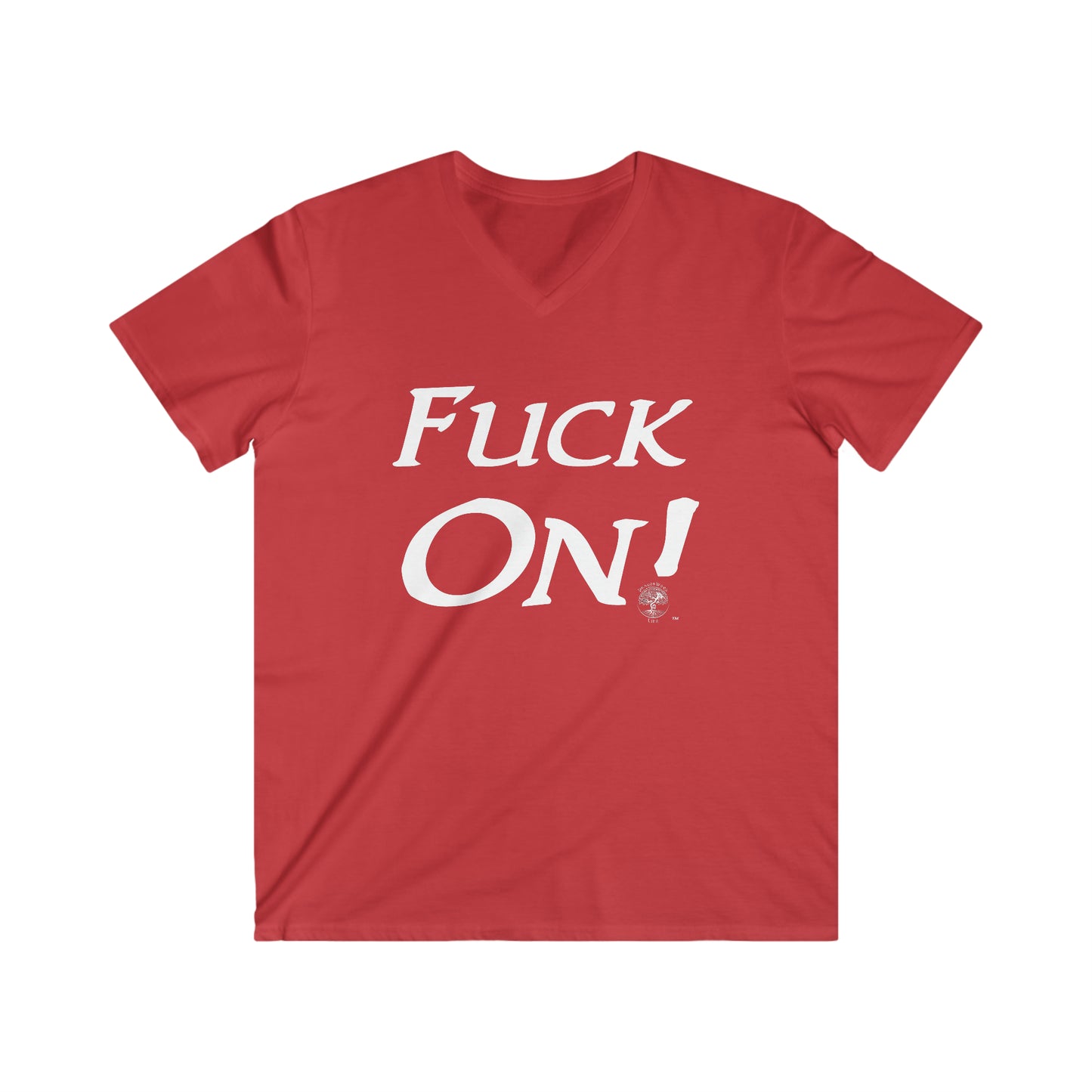 Men's  Fuck On Fitted V-Neck Short Sleeve Tee